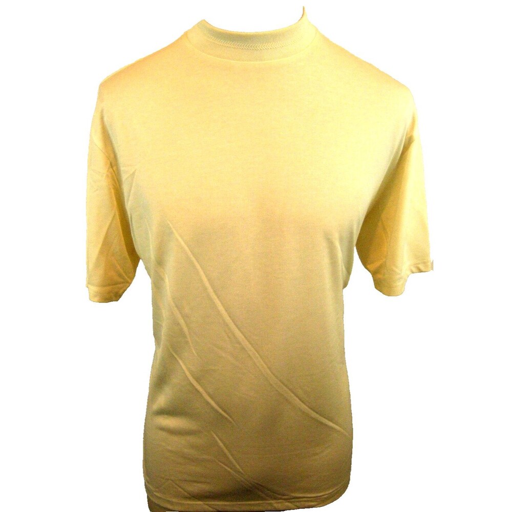 Mens Siegfried White Nylon Mock Neck SS Golf Polo Casual Shirt sz Md